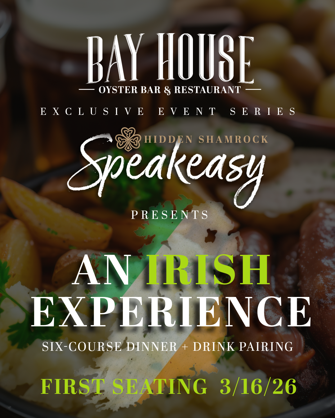 An Irish Experience Dinner + Drink Pairing | First Seating 3.16